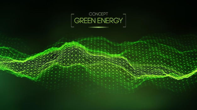 Green energy concept. Vector green technology background. Futuristic vector illustration.