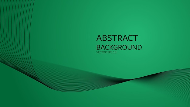 Green gradient abstract background with curve line for backdrop or presentation