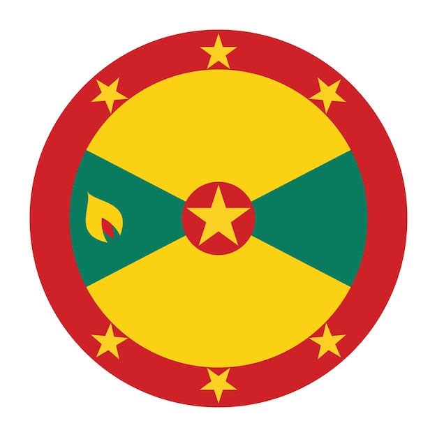 Grenada circle flag icon digital vector illustration