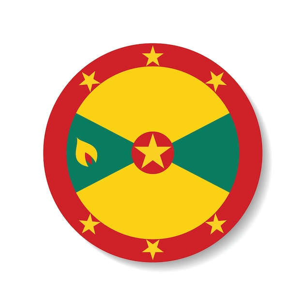 Grenada circle flag icon digital vector illustration