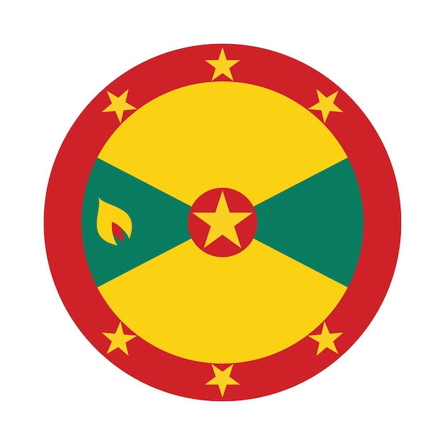 Grenada circle flag icon digital vector illustration