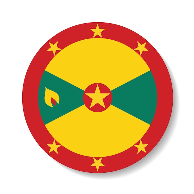 Grenada circle flag icon digital vector illustration