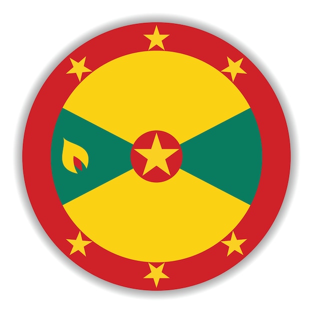 Grenada circle flag logo icon computer vector illustration design