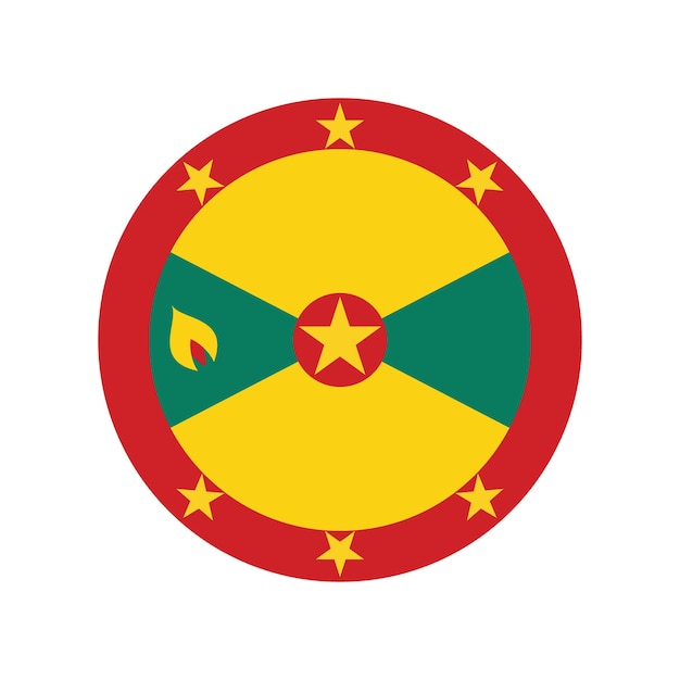 Grenada round flag logo icon computer vector illustration design