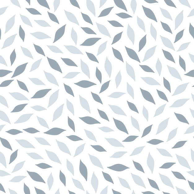 Grey abstract leaves seamless pattern.
