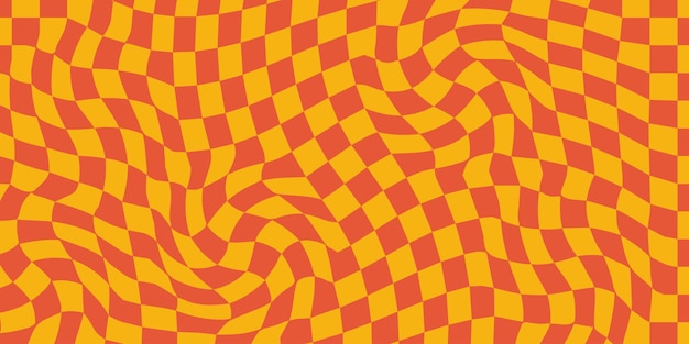 Groovy Checkerboard Waves Patterns Twisted and Distorted Vector Textures