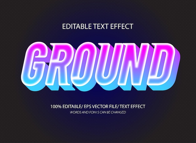 Ground 3d editable text effect