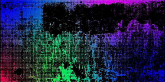grunge background with neon gradient scuff marks and textured halftone effect