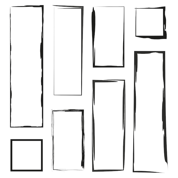 Grunge style set of rectangle shapes Vector illustration EPS 10