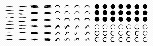Grunge texture collection Black paintbrush strokes Watercolor brush texture collection Ink paint brush stains Paintbrush and brushstroke textures collection Vector graphic