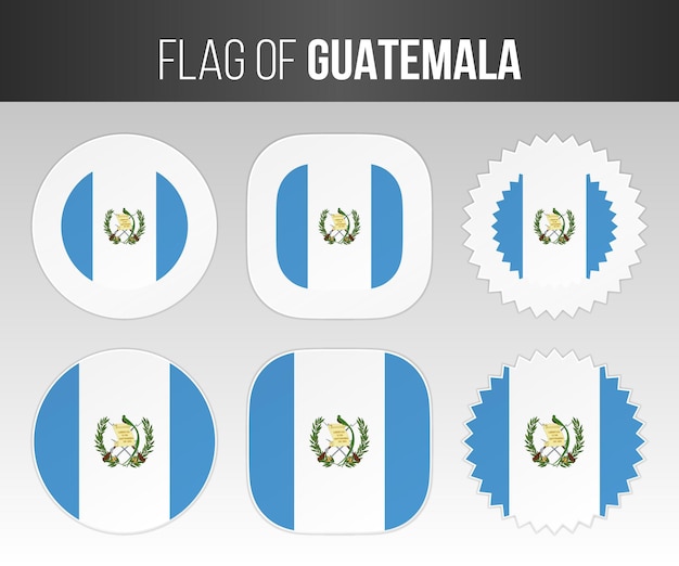 Guatemala flag labels badges and stickers Illustration flags of Guatemala isolated