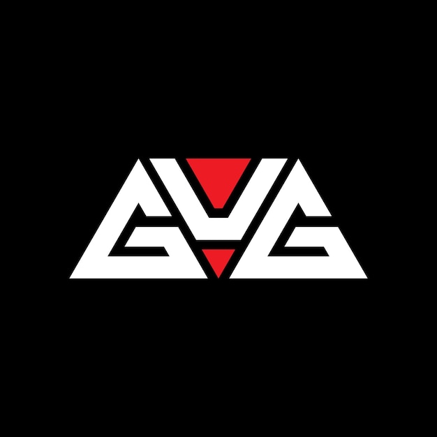 GUG triangle letter logo design with triangle shape GUG triangle logo design monogram GUG triangle vector logo template with red color GUG triangular logo Simple Elegant and Luxurious Logo GUG
