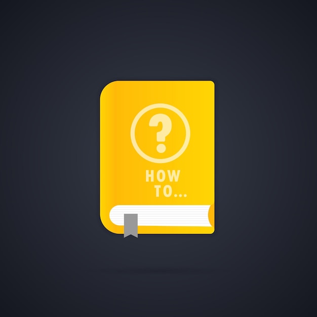 guide book how to. user guide book icon. flat vector illustration