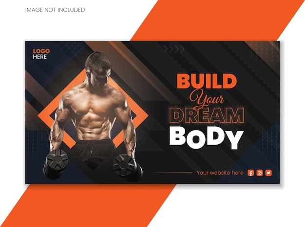 Gym and fitness youtube cover design