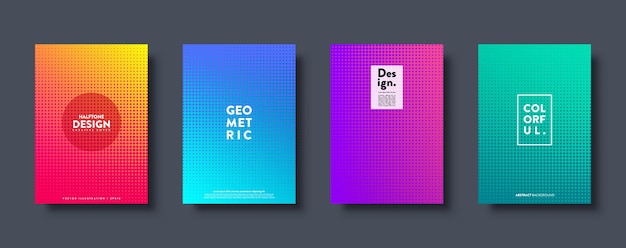 Halftone abstract background with dots colorful gradient design modern geometric banners with