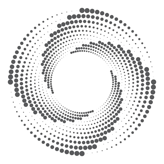 halftone circular dotted frame round dotted frame vector rotating dotted circles design round border icon round logo