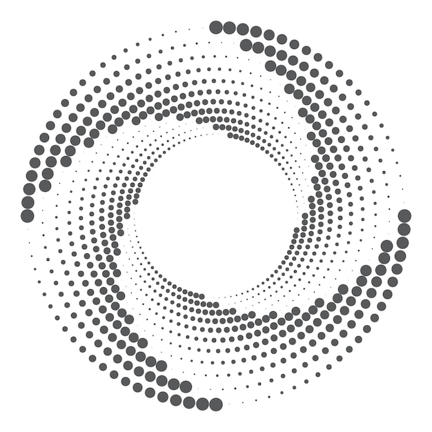 halftone circular dotted frame round dotted frame vector rotating dotted circles design round border icon round logo