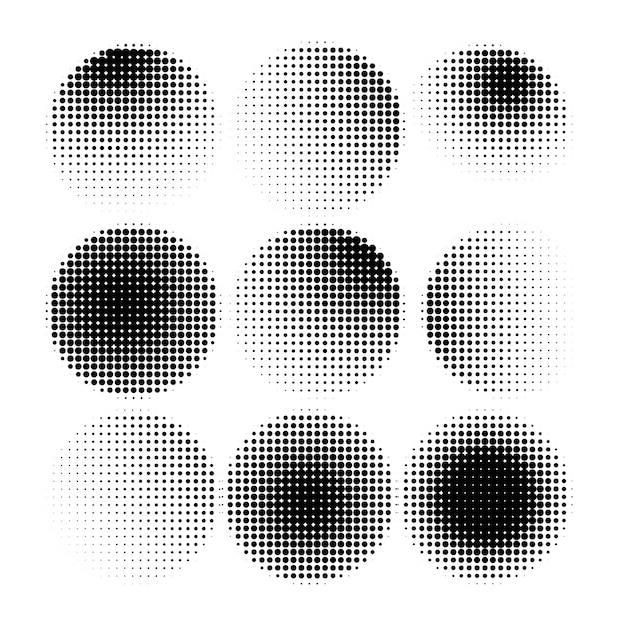 halftone dots circles pattern design