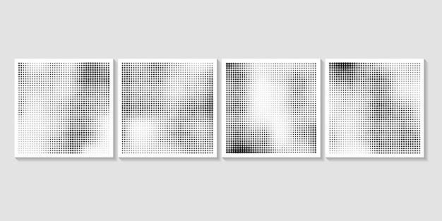 halftone dots collection glitch distorted grungy isolated layers design element for brochure