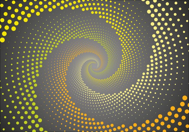 Halftone dots in circle form. round logo. vector dotted frame. design element Spiral dots background