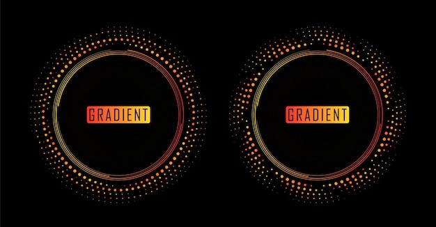 halftone gradient dots in circle form round gradient  logos halftone circle dotted frame