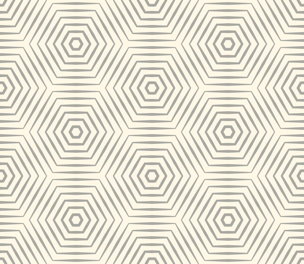 Halftone linear hexagon seamless pattern. Optical illusion geometric background.