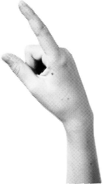 Halftone Pointing Finger Hand Sign