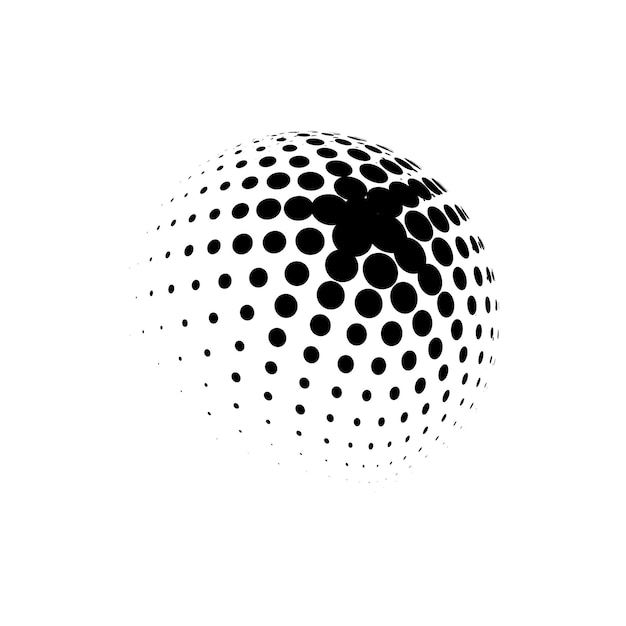 halftone sphere dotted vector illustration circle halftone patterns dots logo globe vector illustration