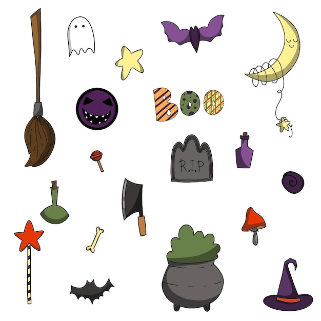 halloween elements big set