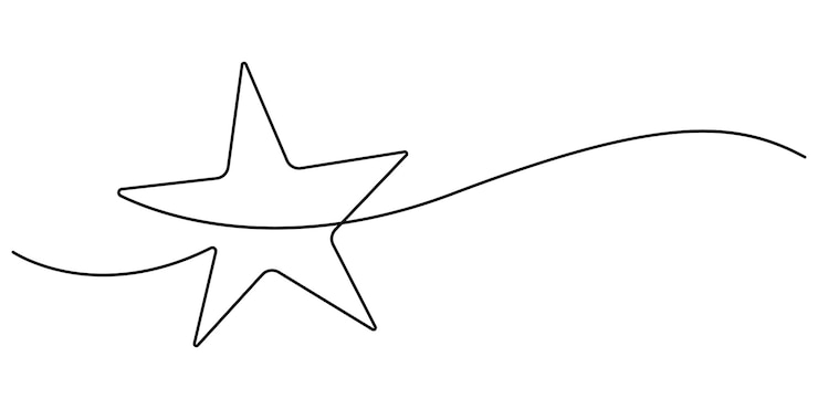 Vektor hand draw doodle stars illustration in continuous line arts style vector star continuous one line