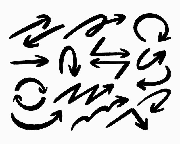 Hand drawn arrow vector set for business plan and education