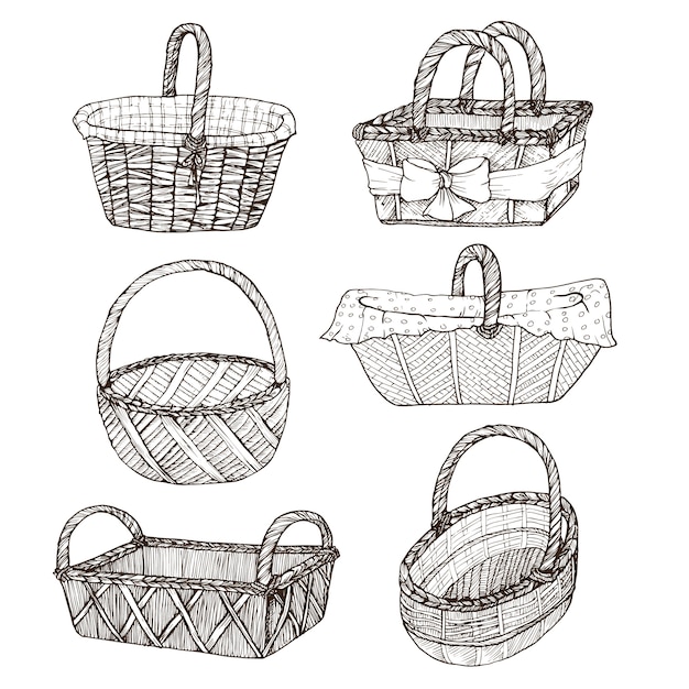 hand drawn baskets