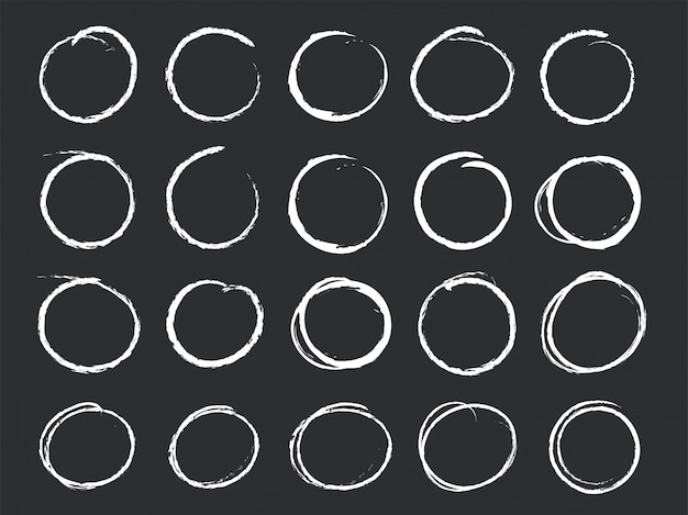 Hand drawn chalk line drawing with a geometric circle.