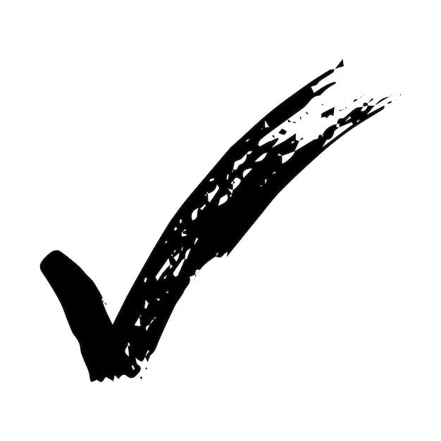 Hand drawn check mark illustration Marker right sign clipart Ink scribble checkbox Single element