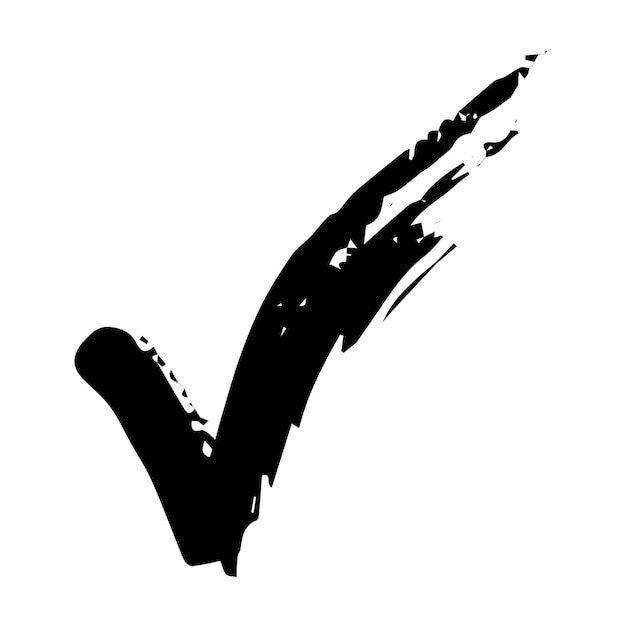Hand drawn check mark illustration Marker right sign clipart Ink scribble checkbox Single element