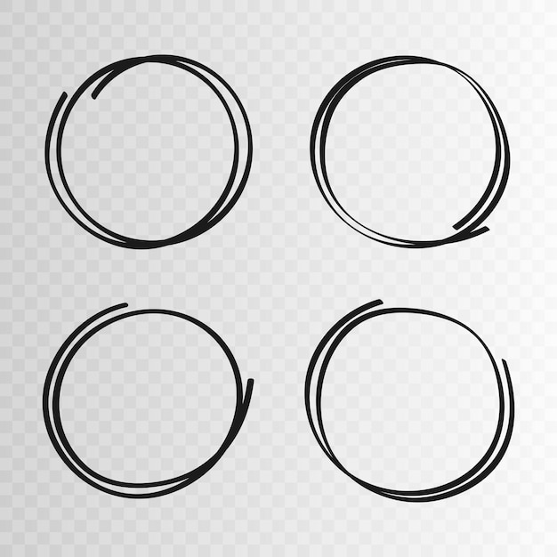 hand drawn circles sketch frame super set. rounds scribble line circles. vector illustrations.