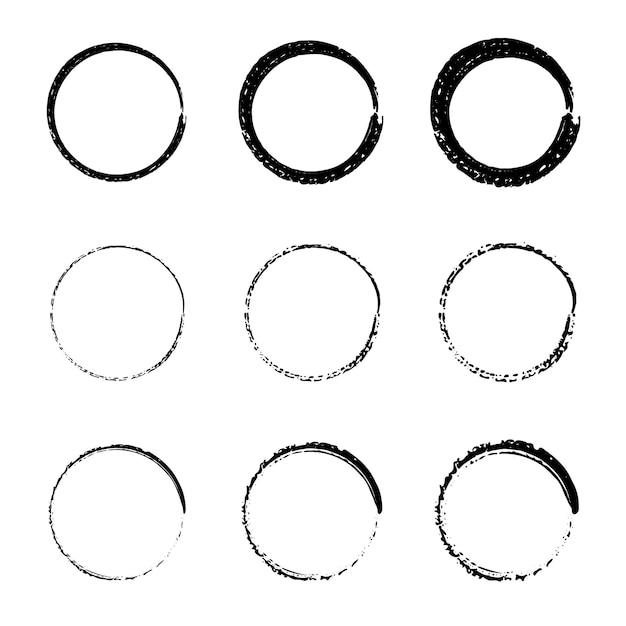 hand drawn circles sketch round frames in doodle style doodle circles for design elements