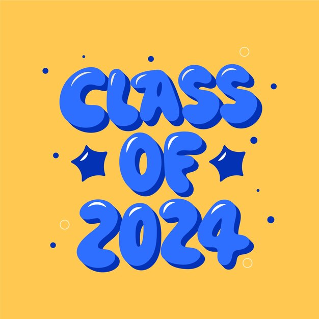 Hand drawn class of 2024 lettering