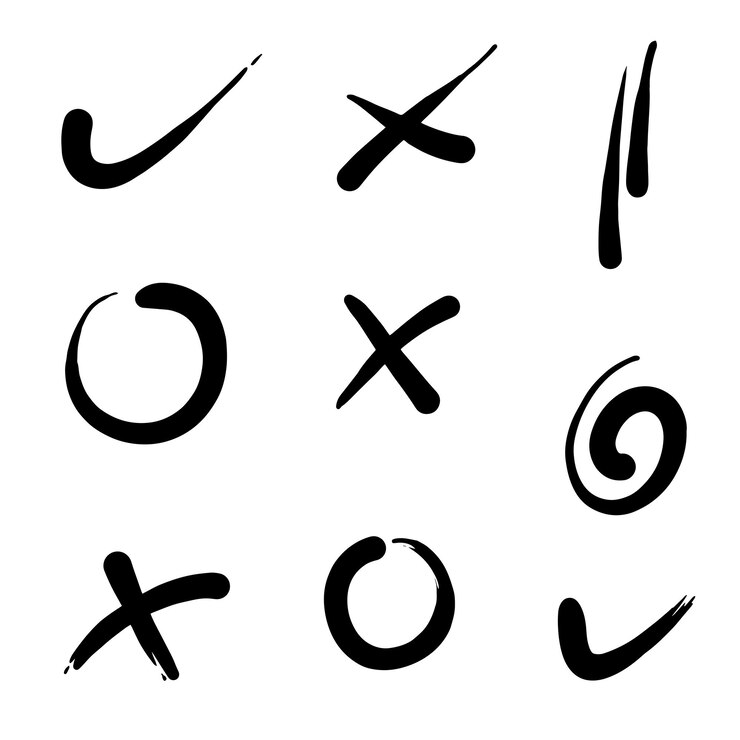 Vektor hand drawn doodle abstract set includes symbols and logos in vector illustration