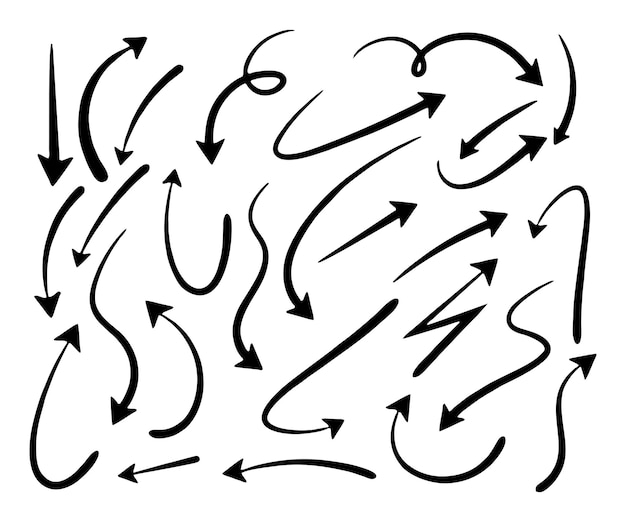 hand drawn doodle vector arrows and design elements