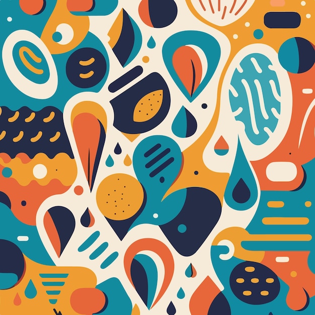 Hand drawn flat  abstract doodle pattern design vector illustration