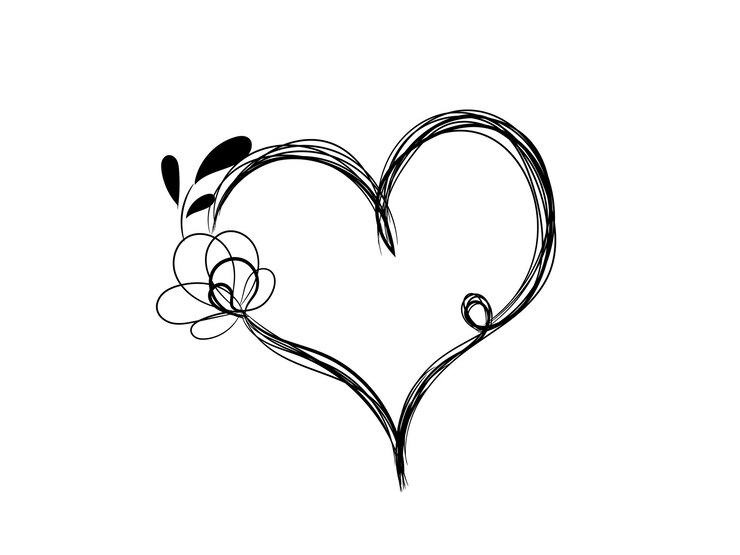 Vektor hand drawn hearts border and frame