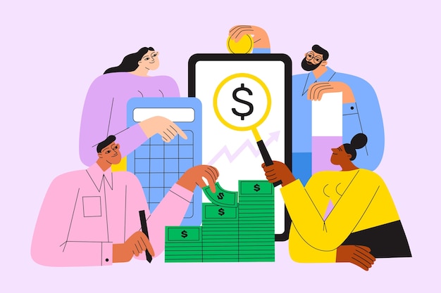 Hand drawn investment illustration