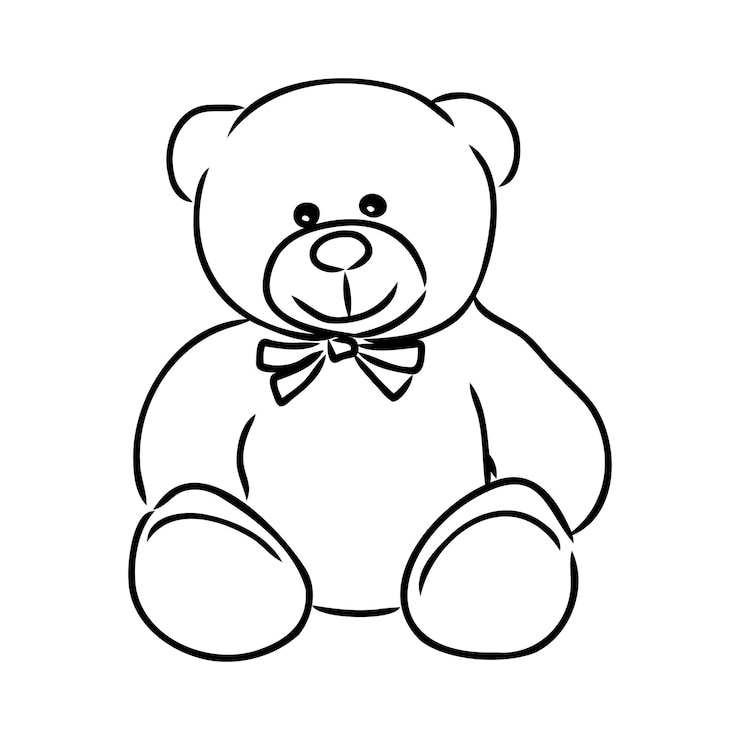 Vektor hand drawn isolated teddy bear doodle vector illustration