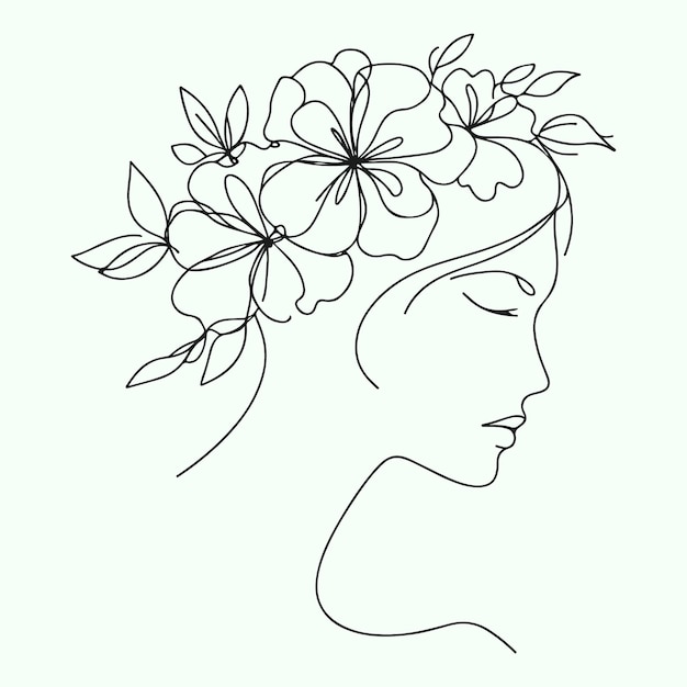 hand drawn one line art illustration