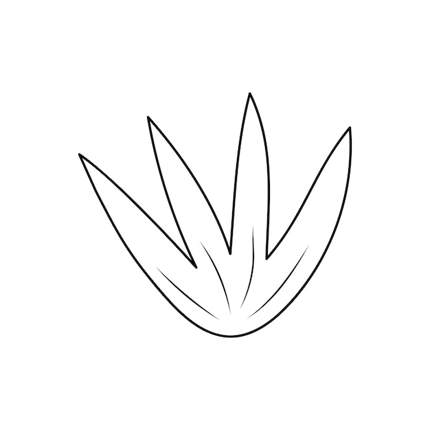 hand drawn plant in line art doodle style botanical decorative element
