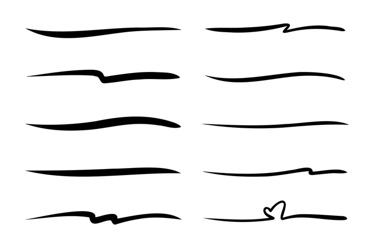 Vektor hand drawn underline collection vector illustration