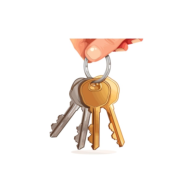 Hand Holding a Set of Keys Vector illustration design