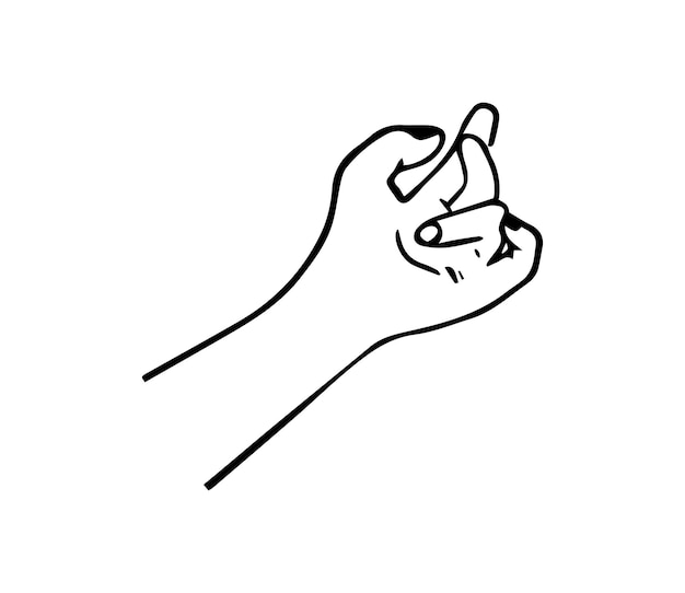 Hand human body part doodle linear cartoon coloring