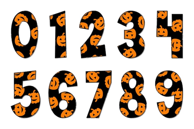 Håndlaget Halloween-fest tallfarge kreativ kunst typografisk design